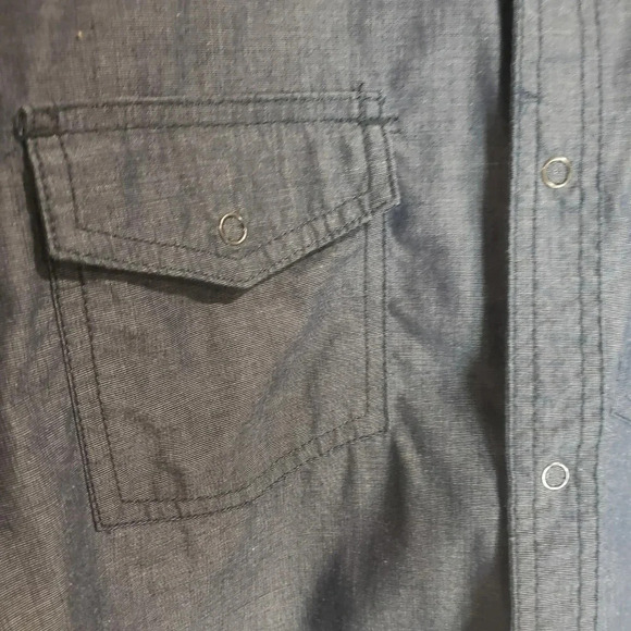 Mountain Ridge Mens Short Sleeve Snap Closure Soft Denim Shirt,Size L. - Picture 3 of 6
